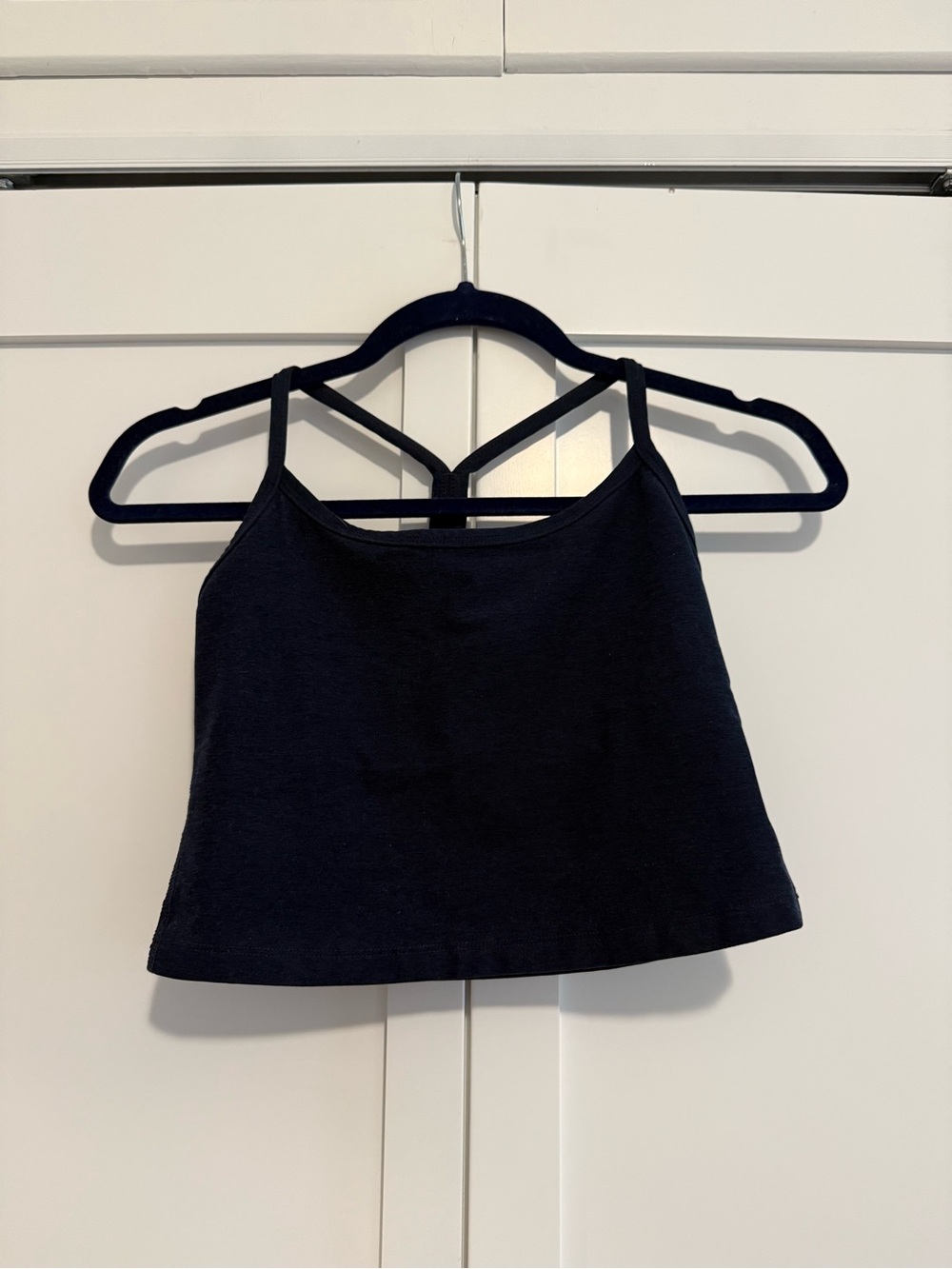 Beyond Yoga Spacedye Slim Racerback Cropped Tank in Navy